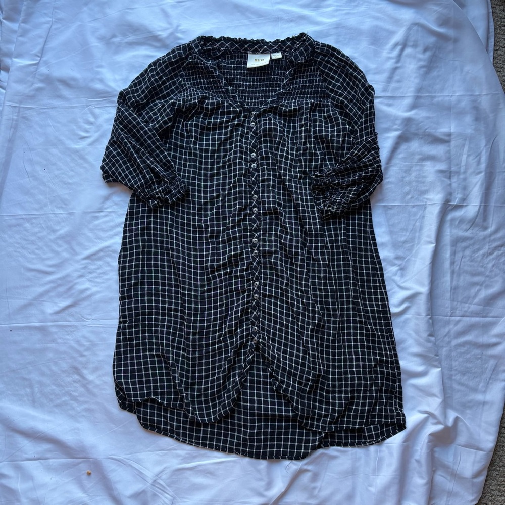 Maeve by Anthropologie | Black and White Gingham Dress Sz M
